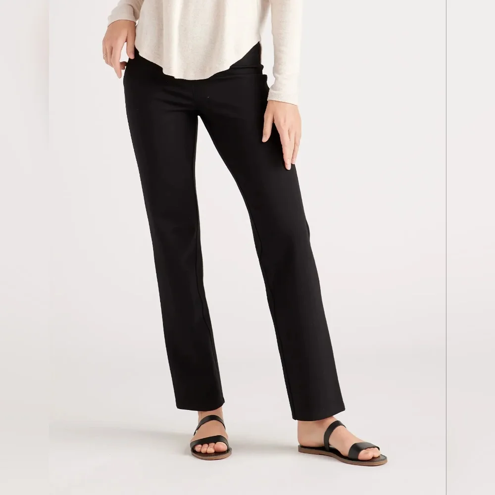 NWOT Quince Ultra-Stretch Ponte Straight Leg Pant Black Sz S - Picture 6 of 9